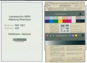 Entnazifizierung Heinrich Heidtmann, geb. 10.07.1889 (Bergmann)