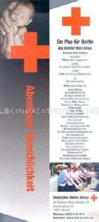 Lesezeichen mit Werbung des Deutschen Roten Kreuzes