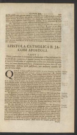 Epistola Catholica B. Jacobi Apostoli.