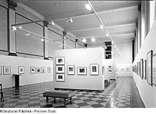 Dresden. Albertinum. Raumaufnahme der Ausstellung "Hans Theo Richter (1902-1969) - Zeichnung und Graphik"
