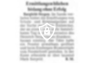 Ermittlungen blieben bislang [Name maskiert]