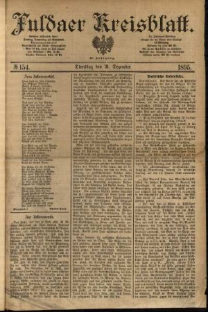 Ausgabe vom Dienstag, den 31. Dezember 1895.