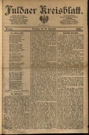 Ausgabe vom Dienstag, den 31. Dezember 1895.