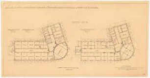 Schwestern-Altenheim für das Diakonissenmutterhaus »Oberlinhaus«, Potsdam: Grundrisse KG, EG 1.OG 1:100