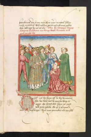 Herzog Herpins Frau Adelheid und Herzog Nym von Bayern bitten König Karl um Gnade für Herpin