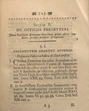 Sectio II. De officiis presbyteri.