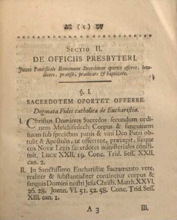 Sectio II. De officiis presbyteri.