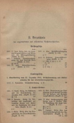 B. Verzeichnis der angewendetenund erläuterten Rechtsvorschriften