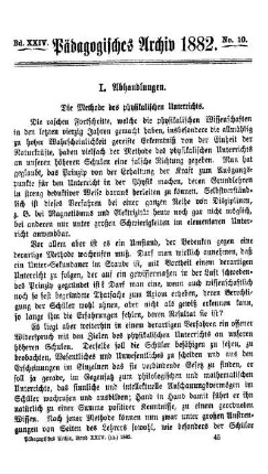 Die Methode des physikalischen Unterrichts