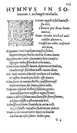 Hymnvs In Solennitate S. Archangeli Michaelis.