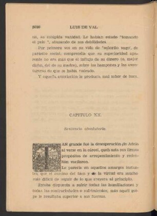 Capítulo XX - Sentencia absolutoria.
