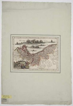 Karte von dem Herzogtum Pommern, 1:2 000 000, Kupferstich, um 1697