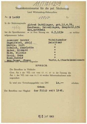 Duttlinger, Alfred