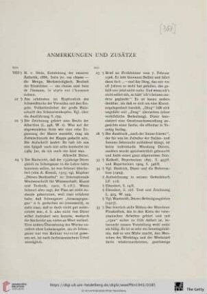 Anmerkungen und Zusätze