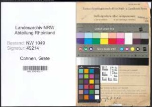 Entnazifizierung Grete Cohnen , geb. 31.10.1907 (Lehrerin)