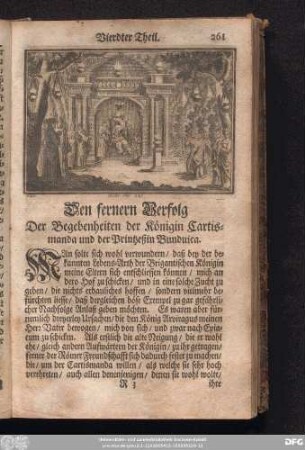 Den fernern Verfolg Der Begebenheiten der Königin Cartismanda und der Printzeßin Bunduica.