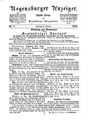 Regensburger Anzeiger : General-Anzeiger und Handelszeitung. 1870, 1 - 6 = Nr. 1 (1. Januar) - Nr. 177 (30. Juni)