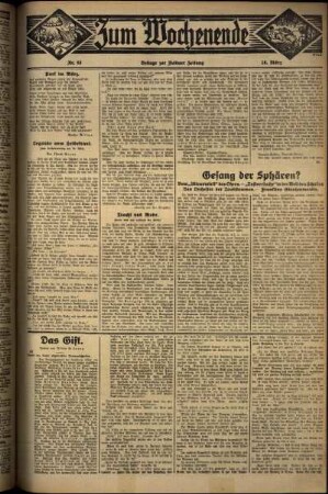 Zweite Ausgabe vom Sonntag, den 16. März 1930.