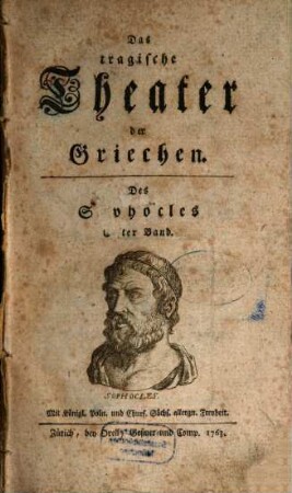 Das tragische Theater der Griechen, Des Sophocles Erster Band