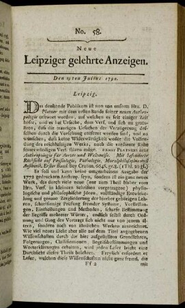No. 58. Den 19ten Julius 1790.
