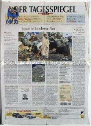 Tageszeitung "Der Tagesspiegel" u.a. zur Lage im Katastrophengebiet um Fukushima