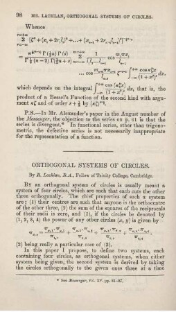 Orthogonal systems of circles.
