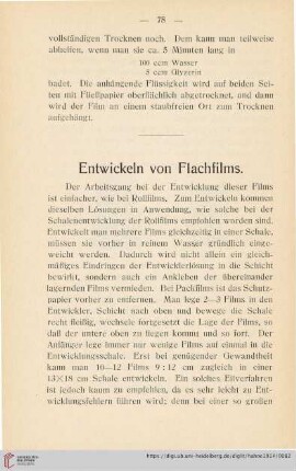 Entwickeln von Flachfilms