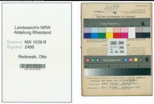 Entnazifizierung Otto Redowski , geb. 11.05.1906 (Vorkalkulator)