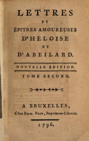 Lettres et épitres amoureuses d'Héloïse et d'Abeilard, 2
