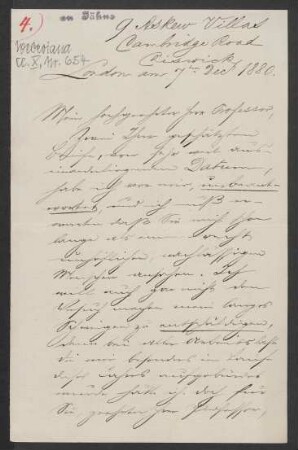 Brief an Friedrich Wilhelm Jähns : 07.12.1880