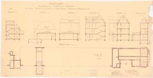 Sanatorium Birkenhaag, Berlin-Lichtenrade Erweiterung: Grundriss Kellergeschoss, Schnitte 1:100
