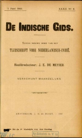 XXXII. No. 6. 1 Juni 1910