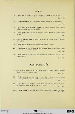 Bois sculptés (Nr. 126-135)