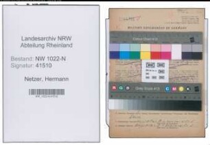 Entnazifizierung Hermann Netzer , geb. 03.08.1889 ()