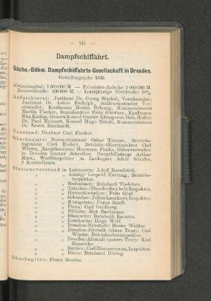 Sächs.-Böhm. Dampfschiffahrts-Gesellschaft in Dresden.