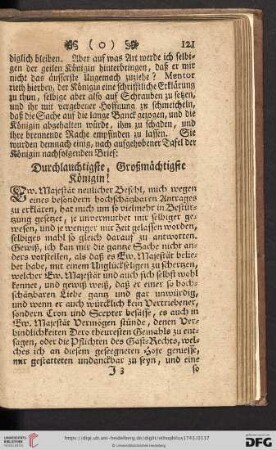 Durchlauchtigste, Großmaechtigste Koenigin !