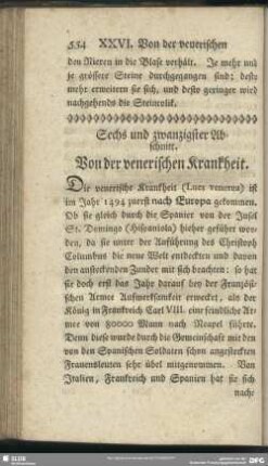 Sechs und zwanzigster Abschnitt. Von der venerischen Krankheit