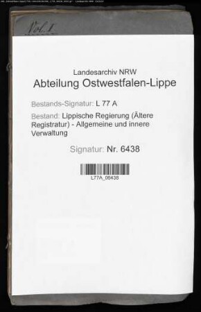 Grenzregulierung zwischen den Ämtern Barntrup, Blomberg, Schieder und den Fürstentum Pyrmont