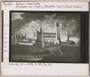 Fulda: Ratgar-Basilika, Ansicht im 17. Jhd.