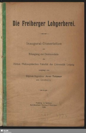 Die Freiberger Lohgerberei