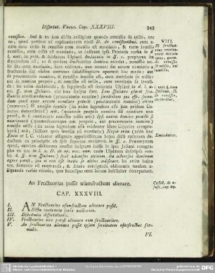 An Fructuarius possit usumfructum alienare. Cap. XXXVIII