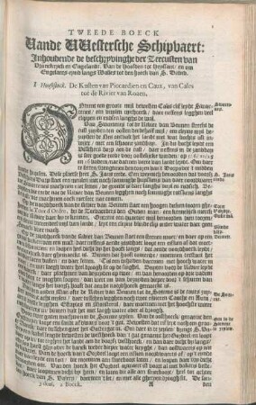 I Hooftstuck. De Kusten van Piccardien en Caux, van Cales tot de Revier van Roaen.