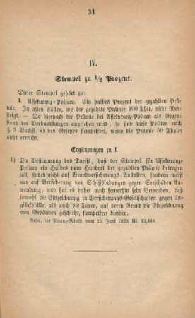 IV. Stempel zu 1/2 Prozent