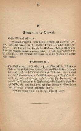 IV. Stempel zu 1/2 Prozent