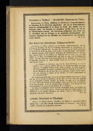 Revolution in Rußland. - Provisorische Regierung der Duma.