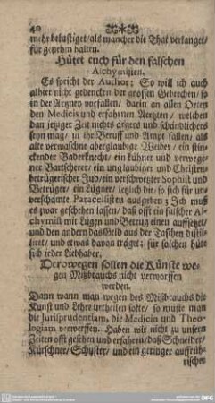 Hütet euch für den falschen Alchymisten.