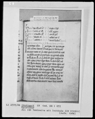 Epistolar — Initiale I (n diebus), Folio 140recto