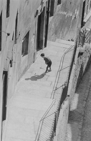 Ein Junge auf der Treppe zur Albrechtsburg