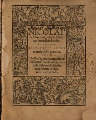 Nicolai de Clame[n]giis, de lapsu & reparatione iusticiae libellus