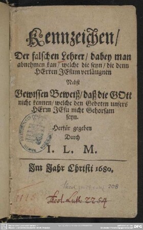 Kennzeichen der falschen Lehrer